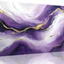 TutuBeer 1 Pcs Purple Wall Art Purple Pictures for Wall Plum Color and Gold Abstract Canvas Picture Print on Canvas Plum Color Pictures for Bedroom for Room Decor Stretched and Framed 20x40 inch