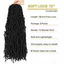 8 Packs Soft Locs 18 Inch Faux Locs Crochet Braids for Butterfly Locs Distressed Soft Locs Crochet Hair for Women (18 Inch(Pack of 8), 1B)