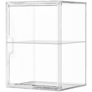 Display Case for Collectibles – Clear Display Box with Magnetic Door,Stackable Figure Display Case for Action Figures, Model Cars, Book (Vitrinas para Colecciones) (L-2Tier-1PACK)