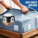 4Pcs Bed Sheet Holders for Corners, Fitted Sheet Holder Keep Sheets Firm, Durable Heavy Duty Bed Sheet Clips, Bed Lock Sheet Holders,Fit All Mattress Easy Install (White)
