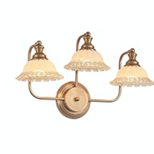 Vintage Wall Sconces with Brass Glass