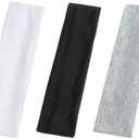 3Pcs Multicolor Non Slip Headbands Soft Elastic Head Bands for Women Girls Stretchy Sweat Wide Headband for Yoga Workout Sports White Black Grey Headbands Trendy Hair Accessories Easy to Use