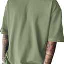 Men's Fashion Oversized Tshirts Workout Short Sleeve T-Shirt Dry Fit Lightweight Crewneck Tee Tops (X-Large, Light Army Green)