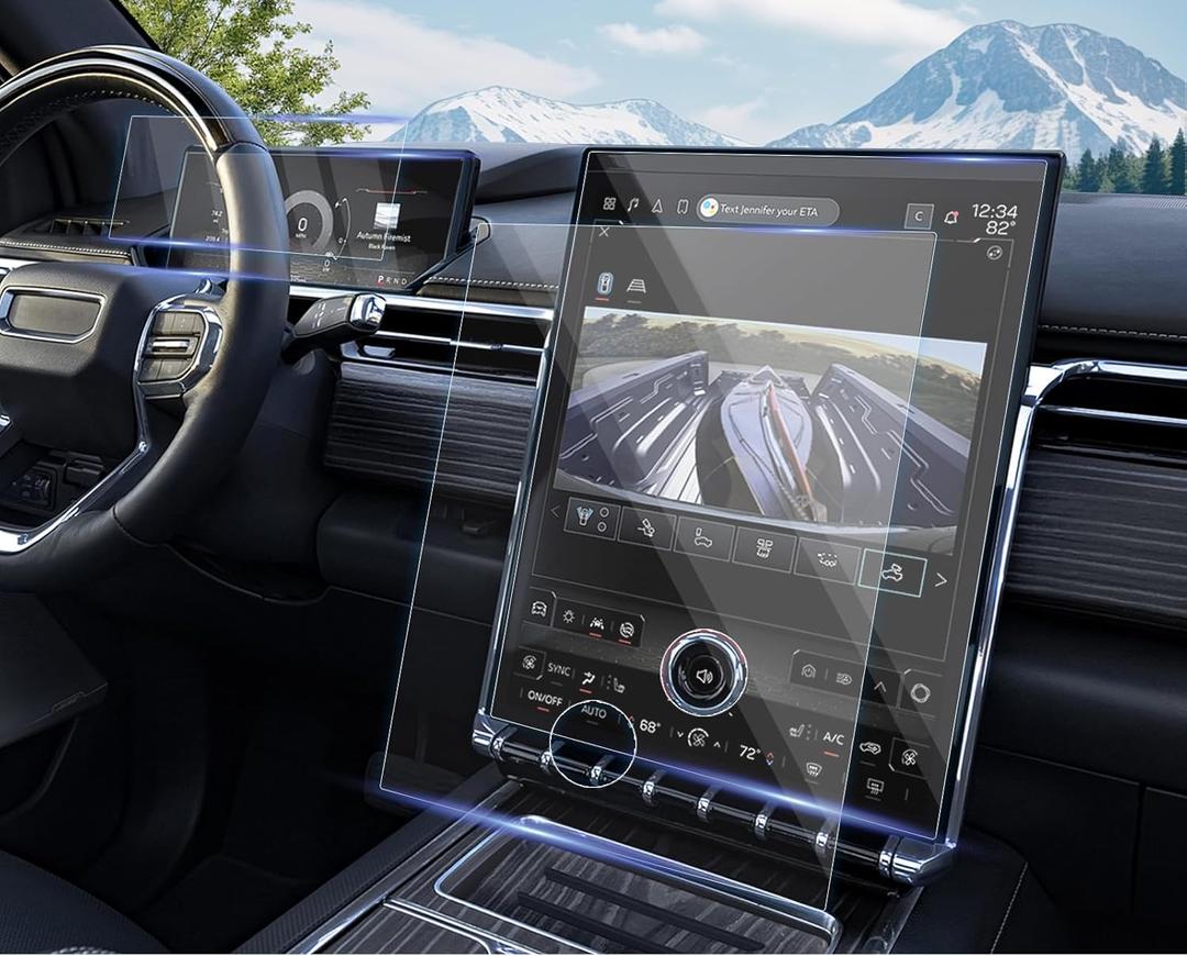 Moonlinks 2PCS 16.8in Navi+11in Dash Tempered Glass Screen Protector Compatible with 2024 2025 Sierra EV & 2025 GMC Yukon 11 Inch Instrument Cluster 16.8 Inch Navigation Touchscreen Protector