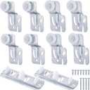 10 Pcs Sliding Closet Door Roller Kit,Wardrobe Door Roller with Slide Track,Closet Door Rollers Replacement for Top-Hung Sliding Door Hardware