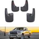 Kiwi Master Mud Flaps for 2009-18 Dodge Ram 1500/2500/3500, 2019-2024 Ram 1500 Classic (with OEM Fender Flares, Single Rear Wheels), Heavy Duty Front & Rear Mud Guards, No Drill, 4 Pcs Set