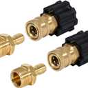 YAMATIC Pressure Washer Adapters, M22 14mm Male to 1/4" Plug, M22 14mm Female to 1/4" Socket, Power Washer Hose and Gun Coupler, 5000 PSI Quick Connect Fittings, 4PCS
