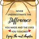 Retirement Gift for Woman Men Mason Jar - Never Understimate the Difference You Made - Retirement Gifts for Teacher Nurse Employee Boss Women Coworker Good Bye Farewell New Job Retired Gift