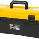 20 Inch Tool Box with Lock, 2-Layer Heavy-Duty Organizer with Removable Tray, Liftable Lid for Small Parts, 29lb Capacity & Carry Handle for Tools, Camping, Medical Supply Storage