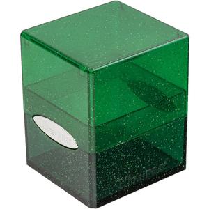 Ultra Pro - Satin Cube 100+ Standard Size Card Deck Box (Green Glitter) - Protect Your Gaming Cards, Sports Cards or Collectible Cards In Stylish Glitter Deck Box