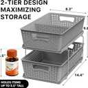 Simple Houseware 2 Tier Bathroom Organizer Tray Pull-Out Sliding Drawer, Under Sink Storage, Gray