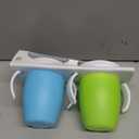 Munchkin Sippy Cup for 6 Month Old and Up, Spill Proof Miracle 360 Toddler Cups with Transition Handles, 7 Ounce, 2 Pack, Blue/Green