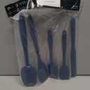 HOTEC 600 Heat Resistant BPA-Free Silicone Rubber Spatula Set, Kitchen Cooking Spatulas, Baking, Mixing, for Non Stick Cookware, Dishwasher Safe, Classic Blue Set of 5