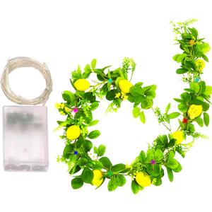 1Pcs Artificial Lemon Vines,1Pcs 78.7 Inch Neon Light,Fake Vine is 78.7 Inches,Leaf 6.1 Inches,Faux Fruit Vine Garlands with Lemon for Room Door Wall Mantle Wedding Party Table Garden Decorations