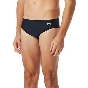 TYR Men's Durafast Elite Racer Brief Swimsuit (26, Black)