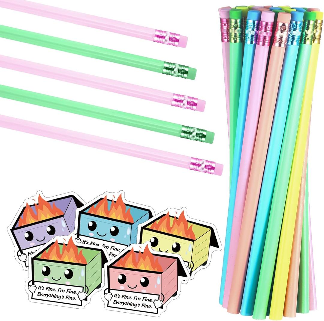 30 Pcs Unsharpened Wooden Pastel Colors HB Pencils with Eraser Bulk, Cute Assorted Colors Pencil for Teacher Adults Supplies Gifts Art Learning Sketching Employee Coworker Staff