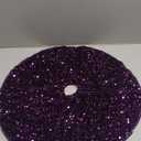 20 Inch Purple Sequin Christmas Tree Skirt， Xmas Tree Skirts Round Tree Base Skirt