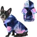 Mklhgty Tie Dye Dog Hoodie Puppy Sweater Sweatshirt, Cold Weather Coat Pet Clothes for Dog Cat (M: 10-15 Lbs, Blue)