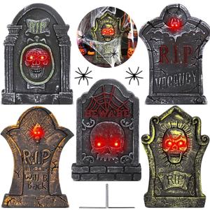 Halloween Tombstones for Graves Decorations Outdoor, Foam RIP Graveyard Headstone Decorations