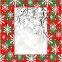 cfpolar 5x7 Picture Frame, Xmas Christmas Snowflakes Wooden Photo Frame Fits 4x6 with Mat or 5x7 without Mat Photo, Display Photos for Wall or Tabletop Desk Home Gallery Living Room