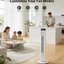 36 Inch Tower Fan for Bedroom, 23ft/s Velocity, Oscillating Standing Fans for Room with 6 Speeds, 4 Modes, LED Display, 12H Timer, 80° Bladeless Floor Fans with Remote, Living Room, Office, Home