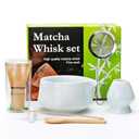 Matcha Whisk Set,7pcs Matcha Set includes Matcha Bowl (19 oz), Bamboo Matcha Whisk and Matcha Scoop, Matcha Whisk Holder, Stainless Steel Sifter, Tea Making Tools, Matcha Kit Gift for Matcha Lovers