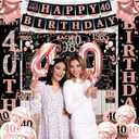 40th Birthday Decorations for Women, 40th Birthday Banners Balloons Backdrop Happy 40 Birthday Sash Party Decorations for Forty Back in 1985 Birthday Decorations Rose Gold