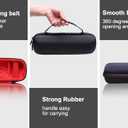 LTGEM Case Compatible with JBL Flip 7/5 / 6 / Grip Waterproof Portable Bluetooth Speaker, Office Hard Travel Carrying Storage Bag - Black+Red(Case Only)