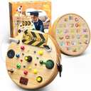 Busy Board, Montessori Toys for 1-6 Year Old, Toddler Switch Board Wooden Sensory LED Light Up Toys with Shape Sorter, Educational Travel Activity Sensory Toys for Fine Motor Skills Development (Colorful)