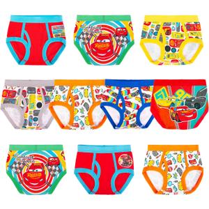 Disney boys Pixar Cars 100% Cotton Underwear With Lightning Mcqueen, Mater, Cruz & More Sizes 18m, 2/3t, 4t, 4, 6 and 8 (Cars 10pk Brief)