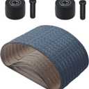 2 Pack 3037PAS Pneumatic Belt Sander Bearing Fits for Astro Pneumatic Tool Pulley Assembly with 1/2" x 18" 30 PCS Sanding Belts for Belt Sander Knife Sharpening Woodworking Metal Polishing