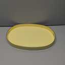 Spsyrine Yellow Plastic Serving Tray for Ottoman, Coffee Table, Oval Decorative Tray for Entertaining, Outdoor, Living Room, Home Decor (15.5" x 10.6" x 1.4")