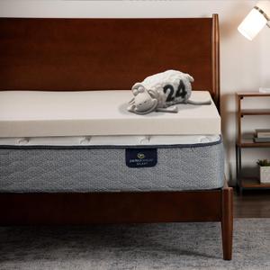 Serta CopperGel Cooling, Pressure-Relieving Memory Foam Mattress Topper, 3 Inch, Twin XL