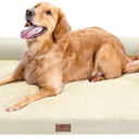Large Dog Bed Orthopedic Washable - Beds Bolster - Medium XL XLarge Big Dogs - Memory Foam Couch Sofa - Waterproof with Removable Cover (Beige)