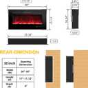 30 Inches Electric Fireplace Inserts, Recessed and Wall Mounted Fireplace Heater for Indoor Use with Remote Control, 13 Color Flames with Log &Crystal, 9H Timer, 750/1500W