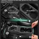 3-in-1 Silicone Center Console Liner Tray for Jeep Wrangler JL/JLU & Gladiator JT 2018-2025 | Non-Slip Cup Holder Mat & Center Console Protector Liner Pad& Side Storage Pocket (Black)