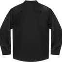 Double Pump Big and Tall Dress Shirts for Men Long Sleeve Business Casual Solid Button Down Shirts from (Black, XXXL)