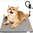 Pet Heating Pad for Dogs & Cats, 24"x18" Waterproof Heated Bed with 6-Temp & Timer, Chew-Resistant Cord Electric Warm Bed for Senior Pets, Soothing Pain Relief for Arthritis