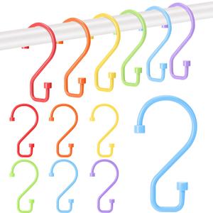 Wenqik 12 Pcs Colorful S Hooks Hanging Stainless Steel Multi Functional Metal Hanging Hooks Reversible Metal S Shaped Hook for Kitchen, Garden, Bathroom, Indoor, Outdoor(Classic,3 Inches)