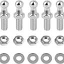 4+1 Pack 10mm Ball Studs with Hardware - 5/16-18 Thread x 0.59" Long Shank - Gas Lift Support Strut Fitting for Gas Struts Lift Support Strut Fitting with Hardware