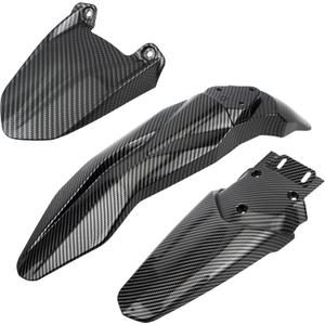 Motorcycle Fender Set Shock Front Rear Mudguard Fender Protector Compatible with Talaria Sting MX3 MX4 Electric Dirt Bike Imitation Carbon Fiber