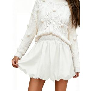 Bubble Skirt Mini Skorts for Women with Pockets Casual Ruffled High-Waist Golf Tennis Sports Cute Party Fashion