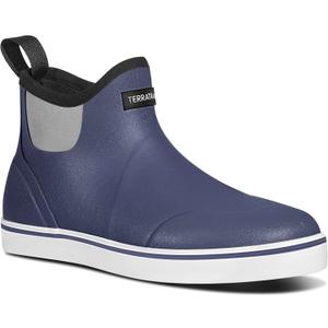 Men's Waterproof Deck Rain Boots - Anti-Slip Rubber Ankle Boots for men, ideal for Fishing and Boating, All-Season (7, Slate Blue)