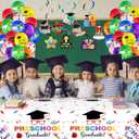 Wettarn 47 Pcs 2026 Pre School Graduation Decorations Pre k Graduation Decorations Include Kindergarten Table Cover 10 Congrats Hanging Swirl 36 Pcs Graduate Balloon for Congrats Grad Party(White)