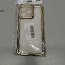 for iPhone 15 Pro Max Electroplate Silver Wave Side for iPhone 14 Pro Max Soft Transparent Shockproof Cover, Gold