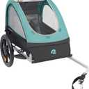 Single & Double Passenger Childrens Foldable/Collapsible Tow Behind Bike Trailer with 16" Wheels, Safety Reflectors & Rear Storage Compartment (Blue Ridge)