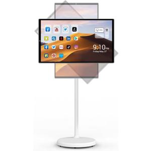 22 Inch 1080p Portable tv Built-in Camera, Portable Touch Screen Monitor Rollable Tablet TV, Wireless TV on Wheels Touchscreen Battery(6-8H) (Upgraded Version - Supports Scalability)