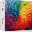 Impossible Puzzles for Adults 1000 Pieces, Gradient Colorful Hard Difficult Puzzle, Rainbow Art Challenging Jigsaw Puzzles for Adults Painting