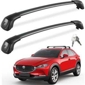 FengYu 330lbs Roof Rack Cross Bars Compatible with Mazda CX30 CX-30 2020 2021 2022 2023 2024 2025 2026 (with Flush Side Rails), Lockable Heavy Duty Aluminum Roof Rails Crossbars Cargo Bars Rooftop