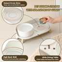 Raised Dog Feeder Bowl Stand - Elevated Dining Table for Small and Medium Dogs and Cats - Fits Food and Water Dish up to 6" Diameter - Milky White (Bowls Not Included)